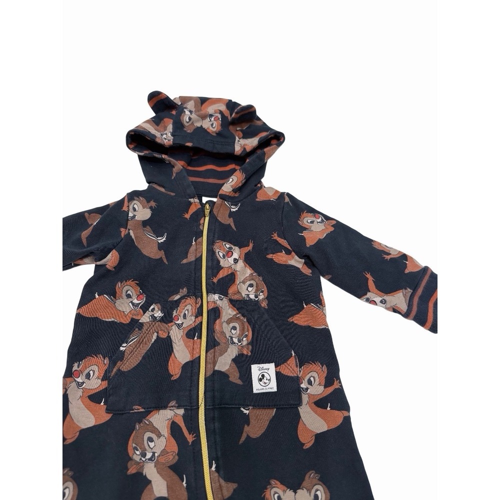 Polarn O. Pyret x Disney Chip and Dale hooded jumpsuit 56/1-2 Month